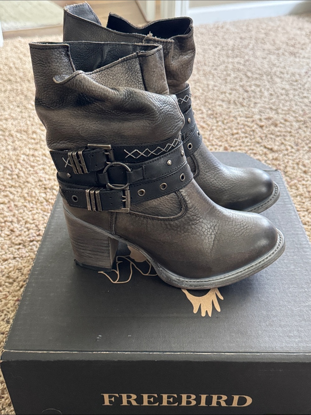 New in Box Freebird Blaine Boots | Black Distressed | Size 7